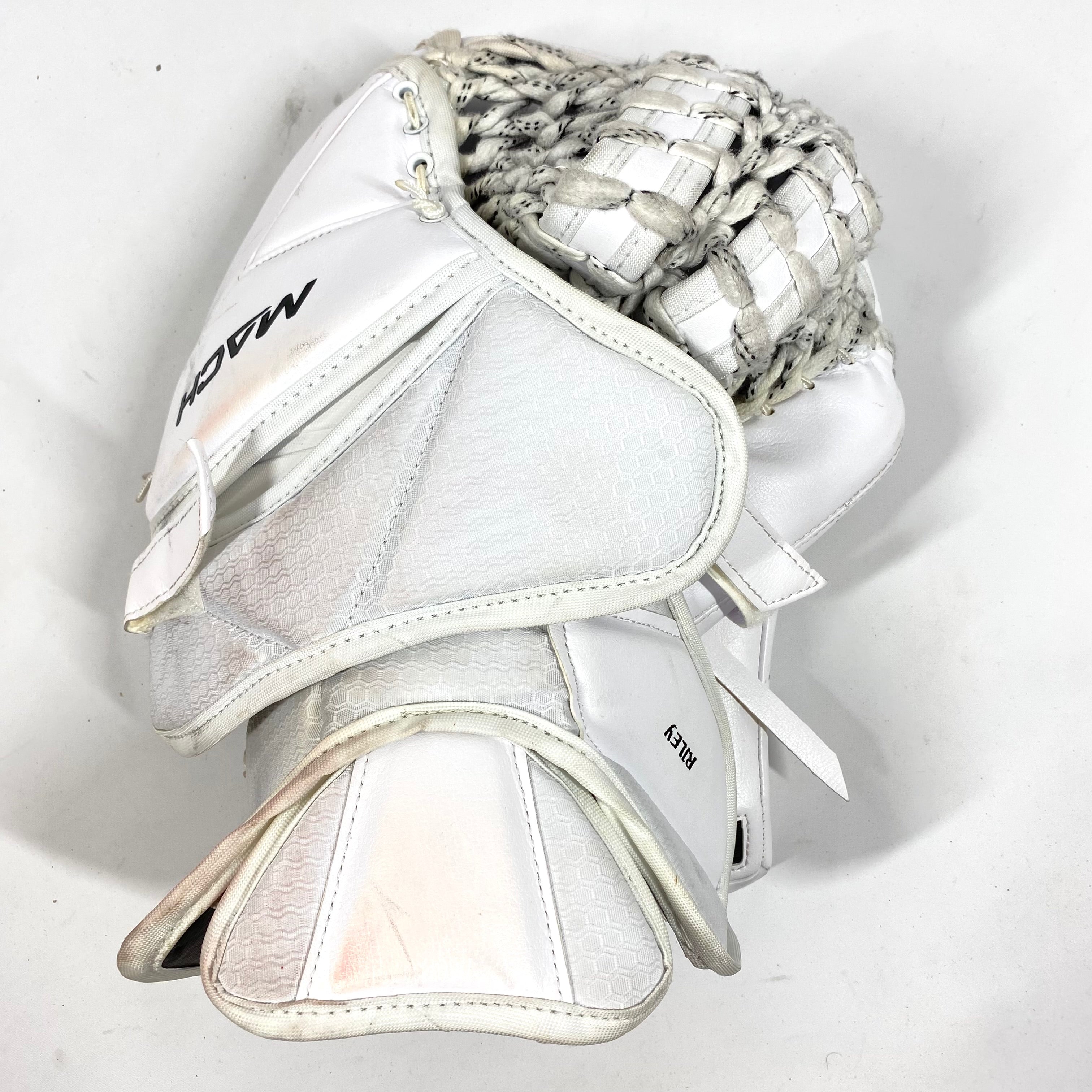 Bauer Supreme Mach - Gant de gardien de but Pro Stock d'occasion (blanc/rouge/noir)